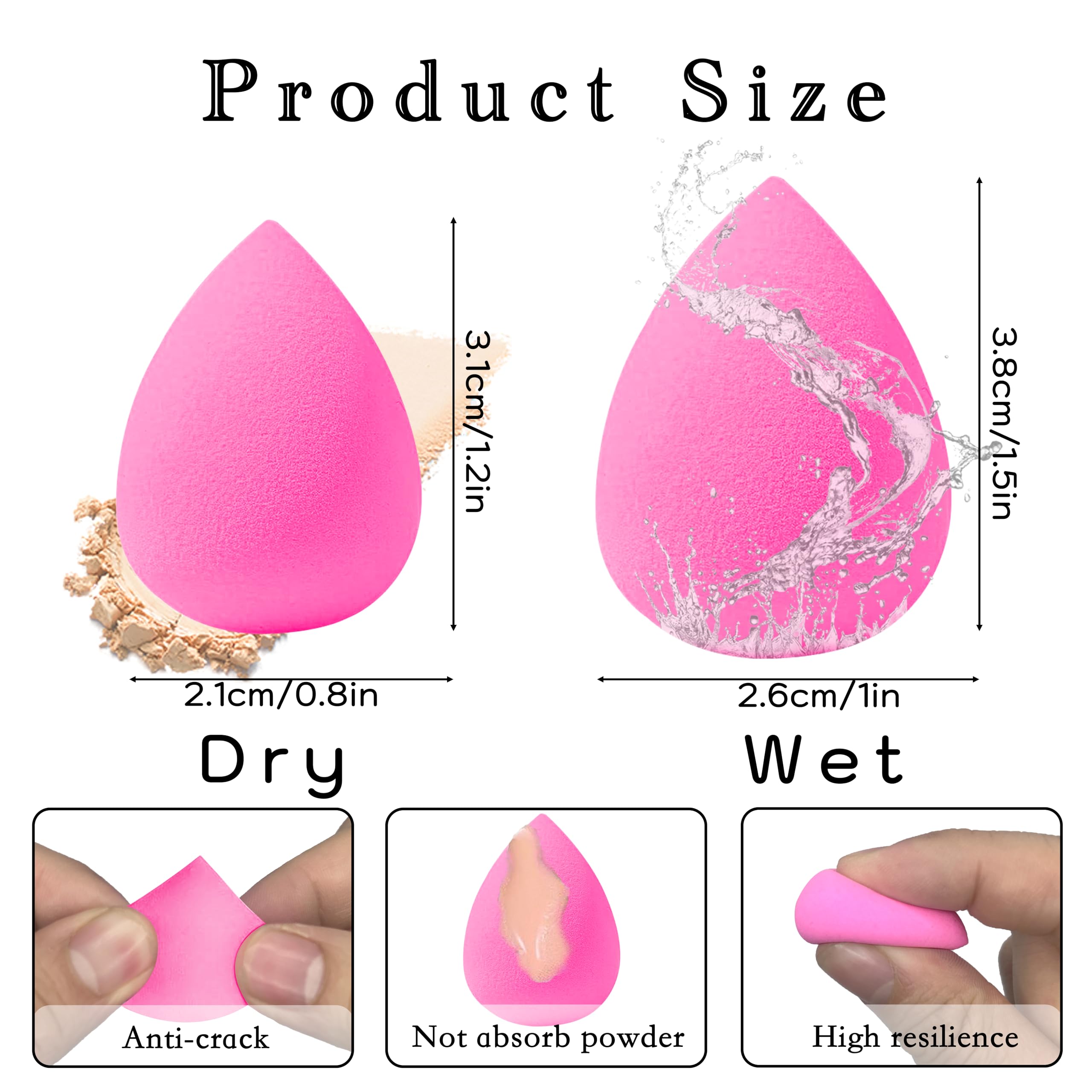 5PCS Mini Beauty Blender Sponges - Soft & Flexible Makeup Sponges for Foundation, Powder & Liquid - Multi-Colored Cosmetic Sponge Set (Pink) - Perfect for Travel, Daily Makeup & Beauty Gifts