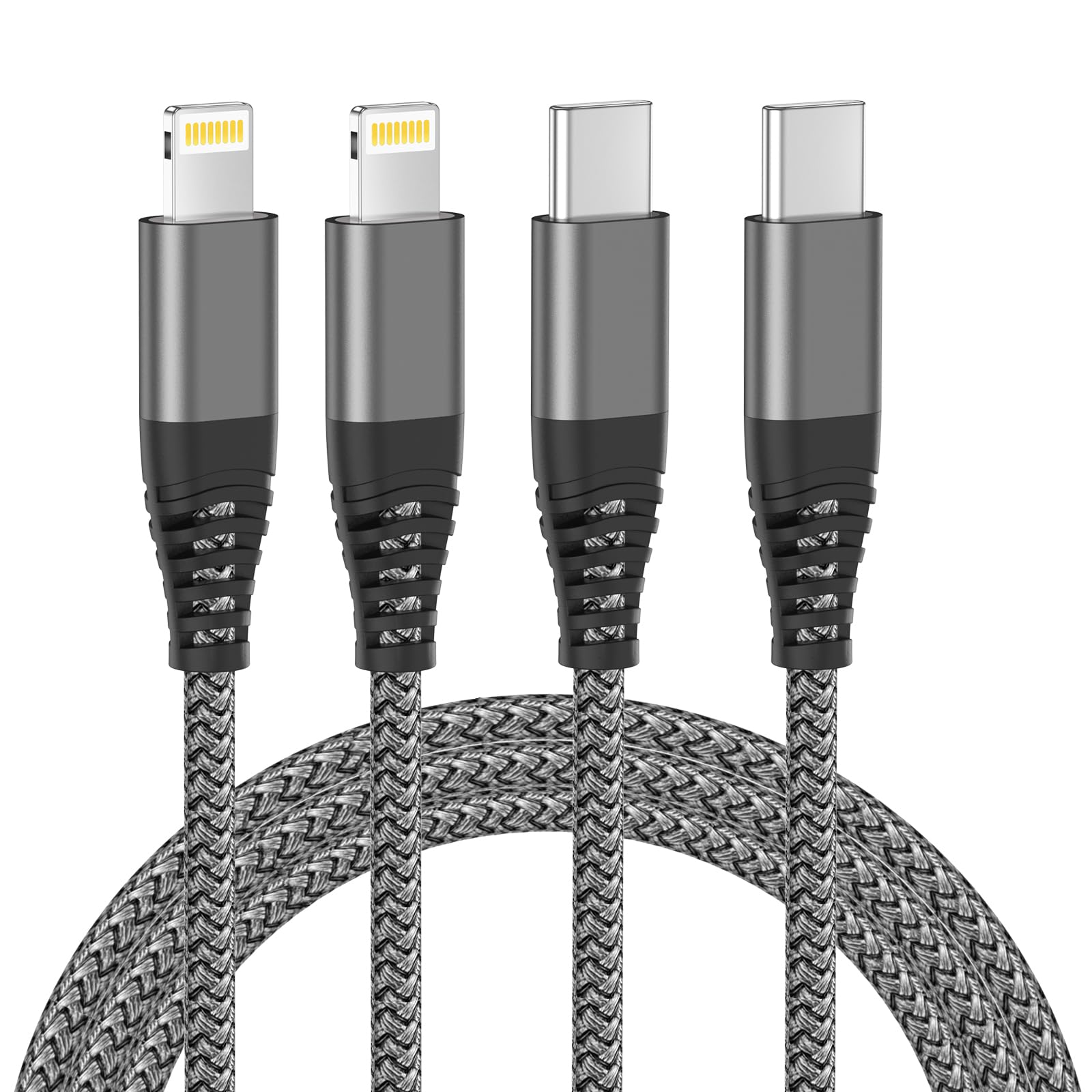 2-Pack MFi Certified USB C to Lightning Cable 1M Fast Charging Cord for iPhone 14/13/12/11 Pro Max/X/XR/XS/8 Plus, iPad & AirPods Pro - Durable Charger for Home, Office & Travel