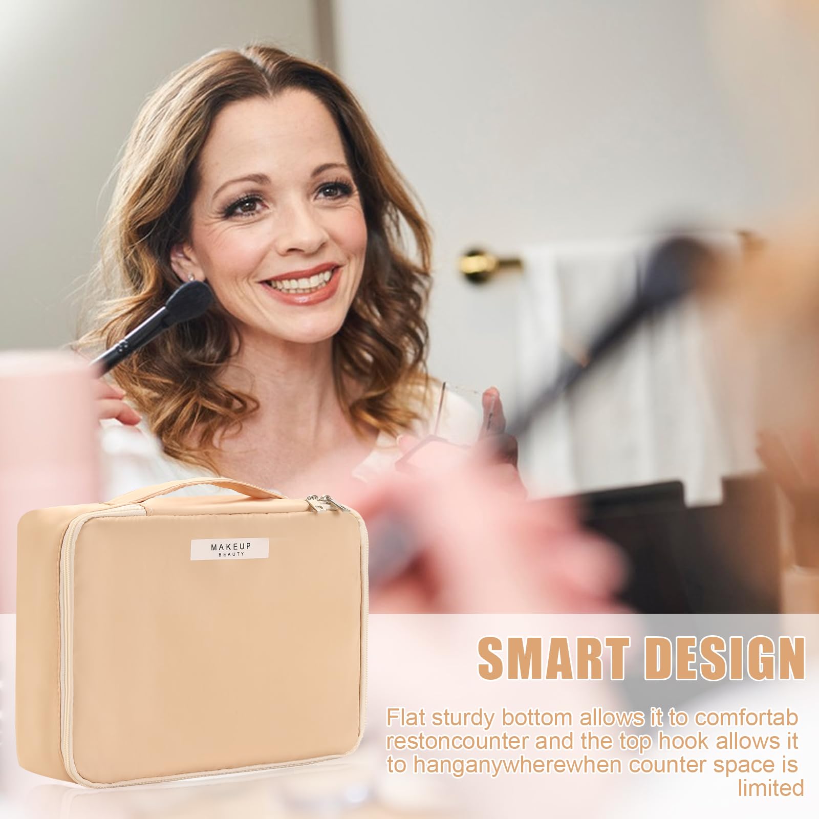 Queboom Travel Makeup Bag - Waterproof Cosmetic Organizer for Women & Men | Perfect for Vacation & Gym