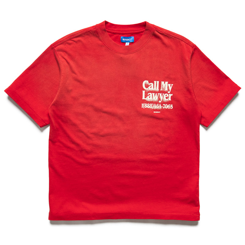 Funny Market Call My Lawyer 3D Printed T-Shirt - Candy Red Color | Perfect for Lawyers, Court Jokes & Humorous Gifts