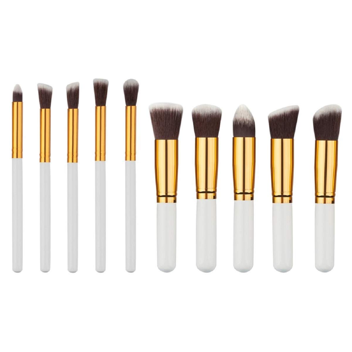 Glowhouse 10-Piece Makeup Brush Set - Eyeshadow Brush, Blush Brush, Concealer Brush & Powder Brush for Flawless Makeup Application (White) | Perfect for Professional Makeup Artists & Beginners at Home