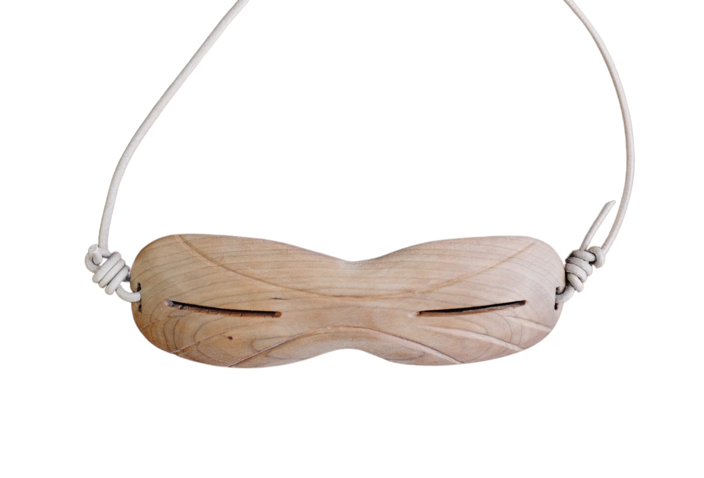 Handmade Inuit Wooden Snow Goggles - Traditional Anti-Glare Eyewear for Winter Sports & Arctic Adventures