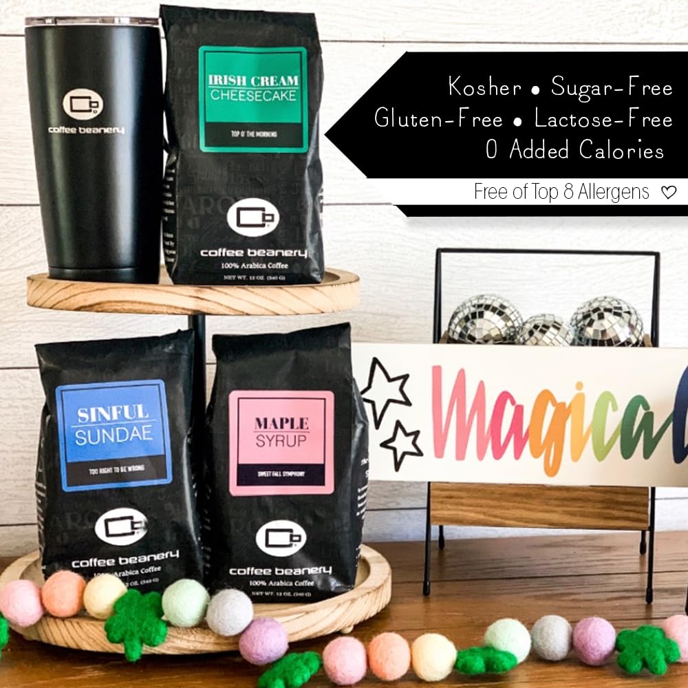 Butter Rum Cake Flavored Decaf Coffee | Specialty Arabica Medium Roast | 12oz Coarse Ground | Perfect for Holiday Gifts & Cozy Winter Mornings