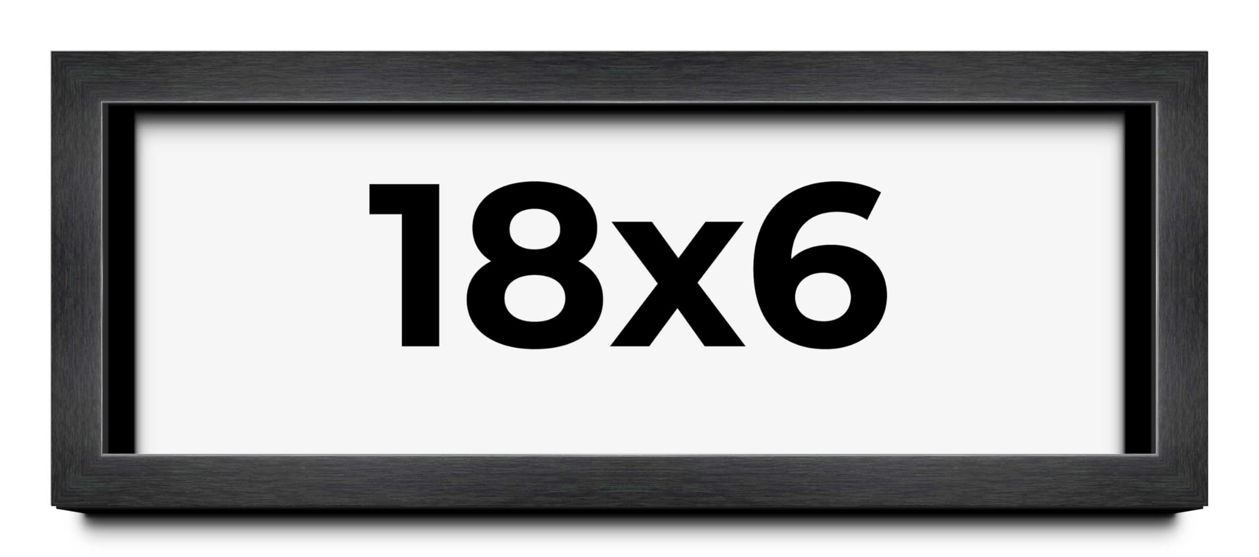 6x18 Shadow Box Frame Charcoal Black - 1