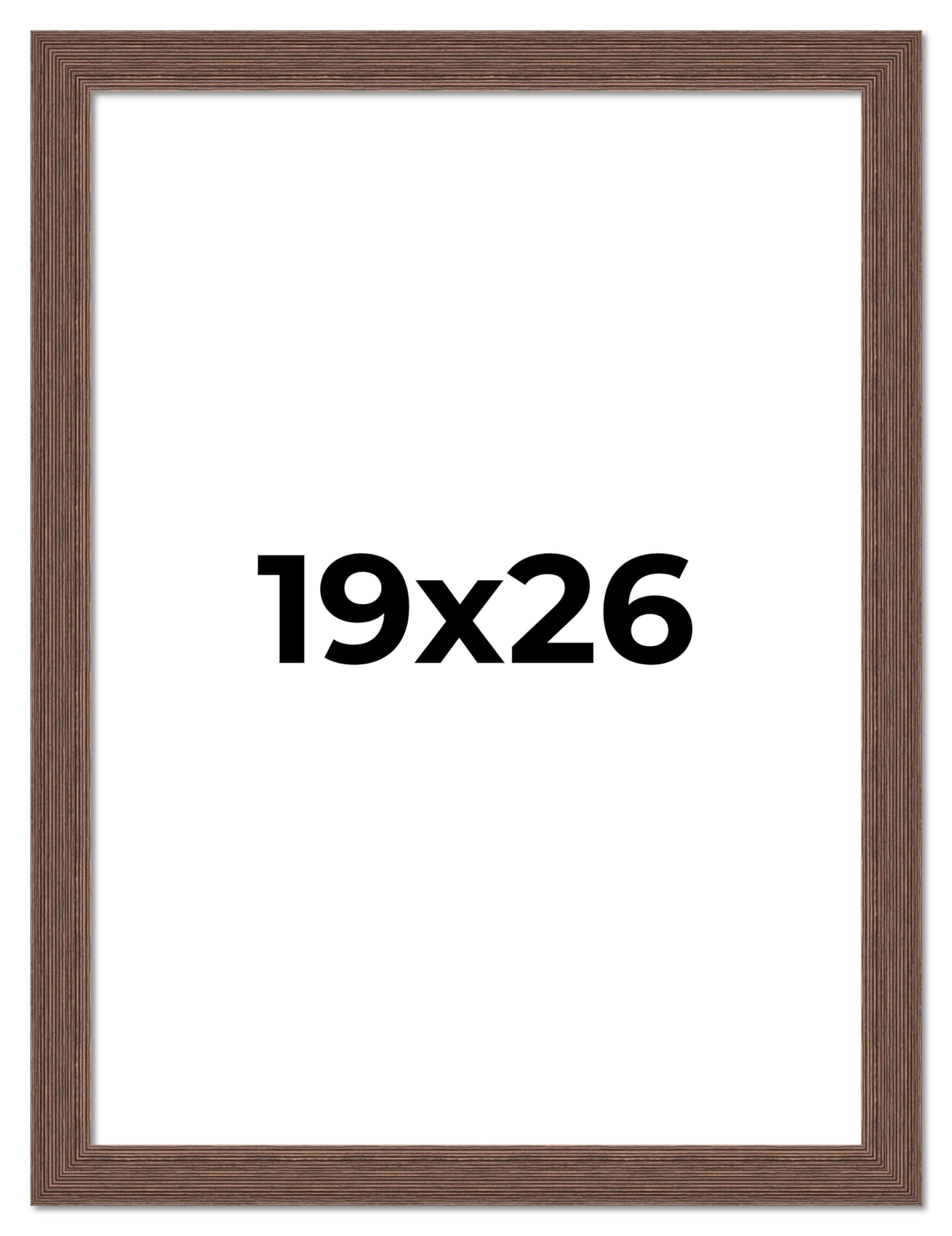 19x26 Brown Distressed Barnwood Picture Frame - Rustic Farmhouse Photo Frame with UV Acrylic Shatter Guard & Acid-Free Backing | Perfect for Wall Decor, Wedding Photos, and Living Room Art Displays