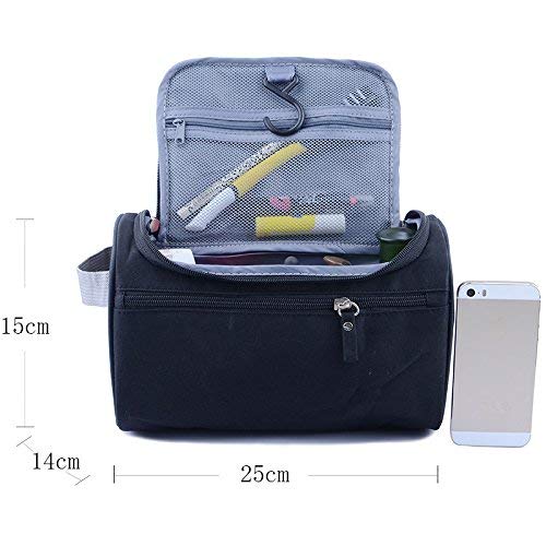 LVE Hanging Toiletry Bag for Travel - Waterproof Cosmetic Organizer with Multiple Pockets for Makeup, Shaving & Toiletries - Perfect for Men & Women (Black) | Ideal for Camping, Gym & Business Trips