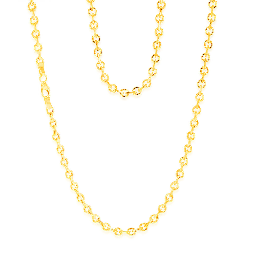 9ct Yellow Gold Belcher Chain 45cm - Elegant & Durable Jewelry for Women, Perfect for Everyday Wear & Special Occasions