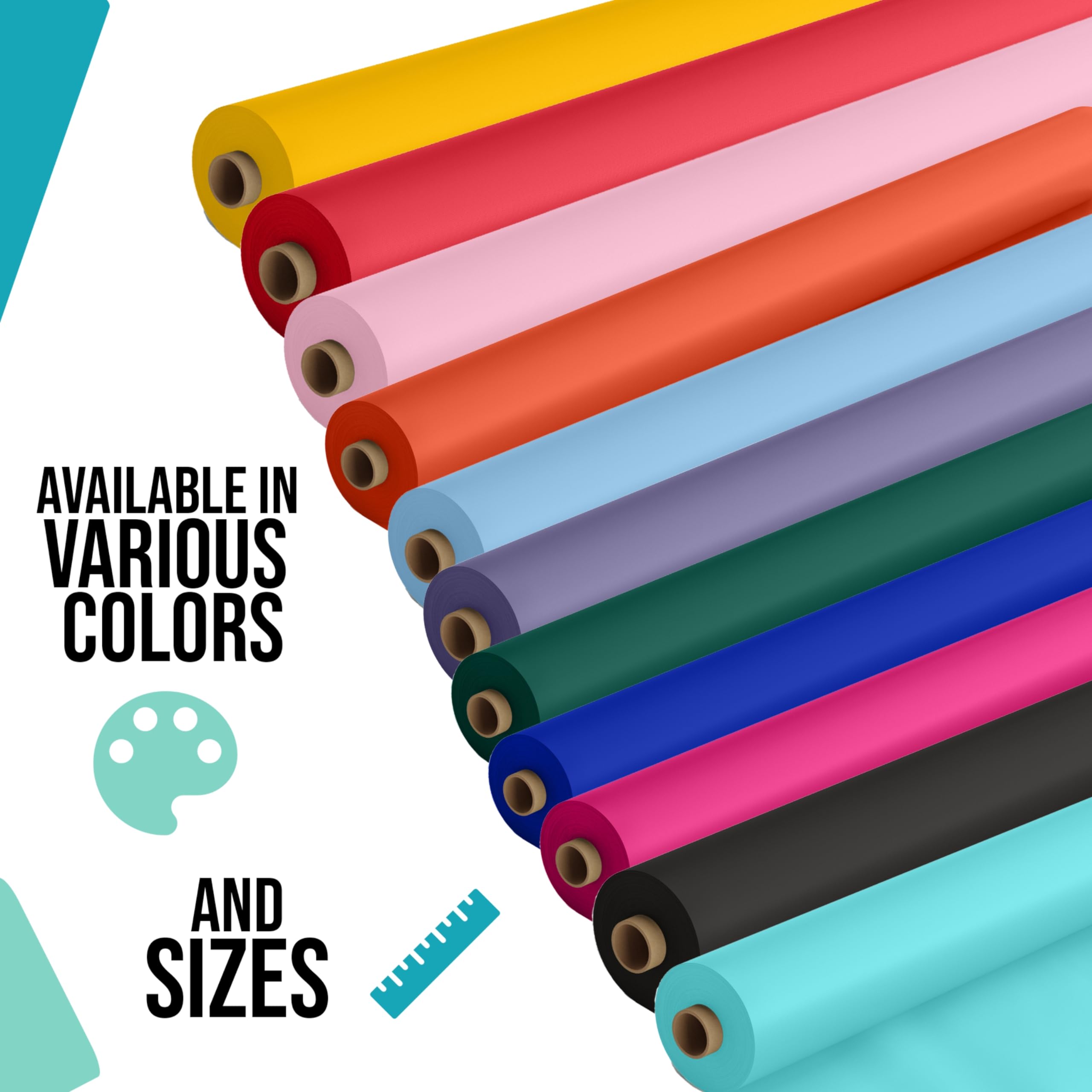 Premium Turquoise Plastic Table Cover Roll 4-Pack – 40