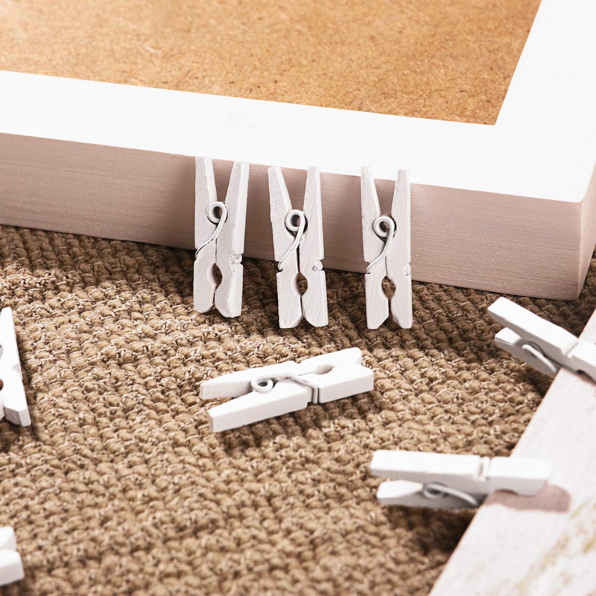 100PCS Mini Wooden Clips - Natural Wood Clothespins for Hanging Photos, Artwork & Crafts - Perfect for DIY Projects, Scrapbooking & Home Decor