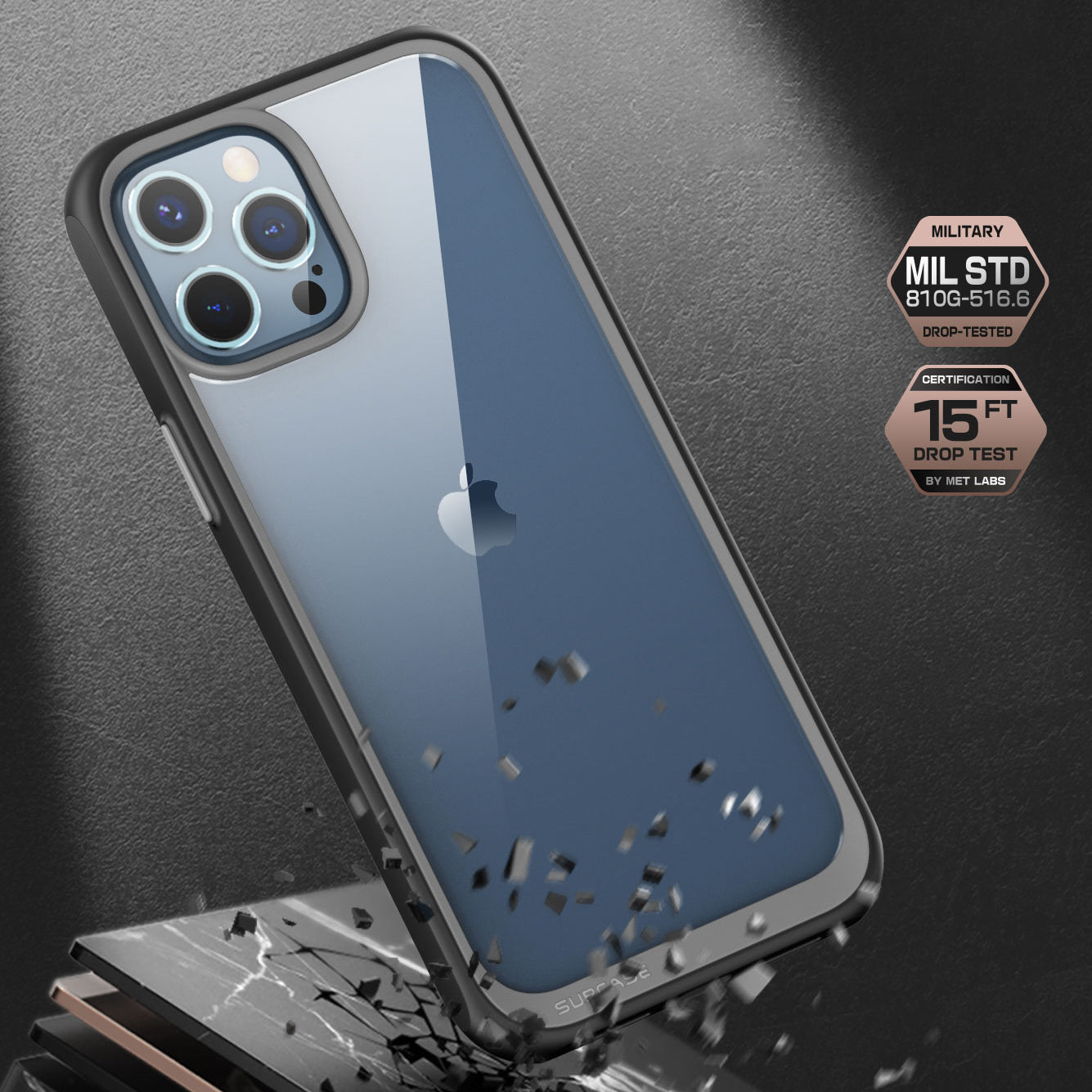 iPhone 12 Pro Max 6.7 inch Case - Unicorn Beetle Style Slim Clear Protective Cover with Shockproof Design | Perfect for Daily Use, Travel & Outdoor Activities (Black)