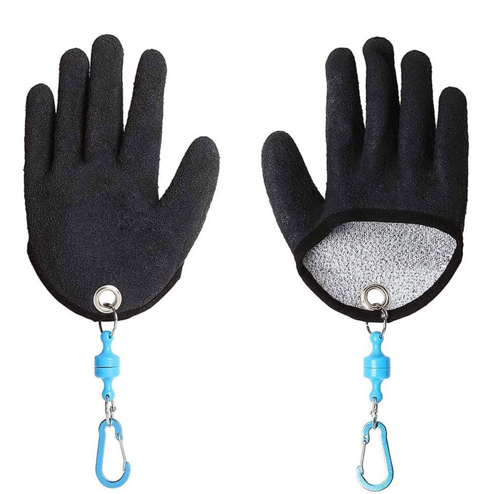 **Premium Fishing Gloves with Textured Grip - Waterproof, Soft Lining, One Size Fits Most (L-XL) - Ideal for Fish Handling, Cleaning & Outdoor Fishing Adventures**