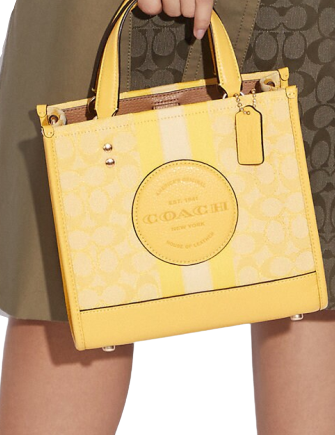 Coach Dempsey Tote 22 - Signature Jacquard with Stripe & Coach Patch - Stylish Crossbody Bag for Women - Perfect for Work, Travel & Everyday Use