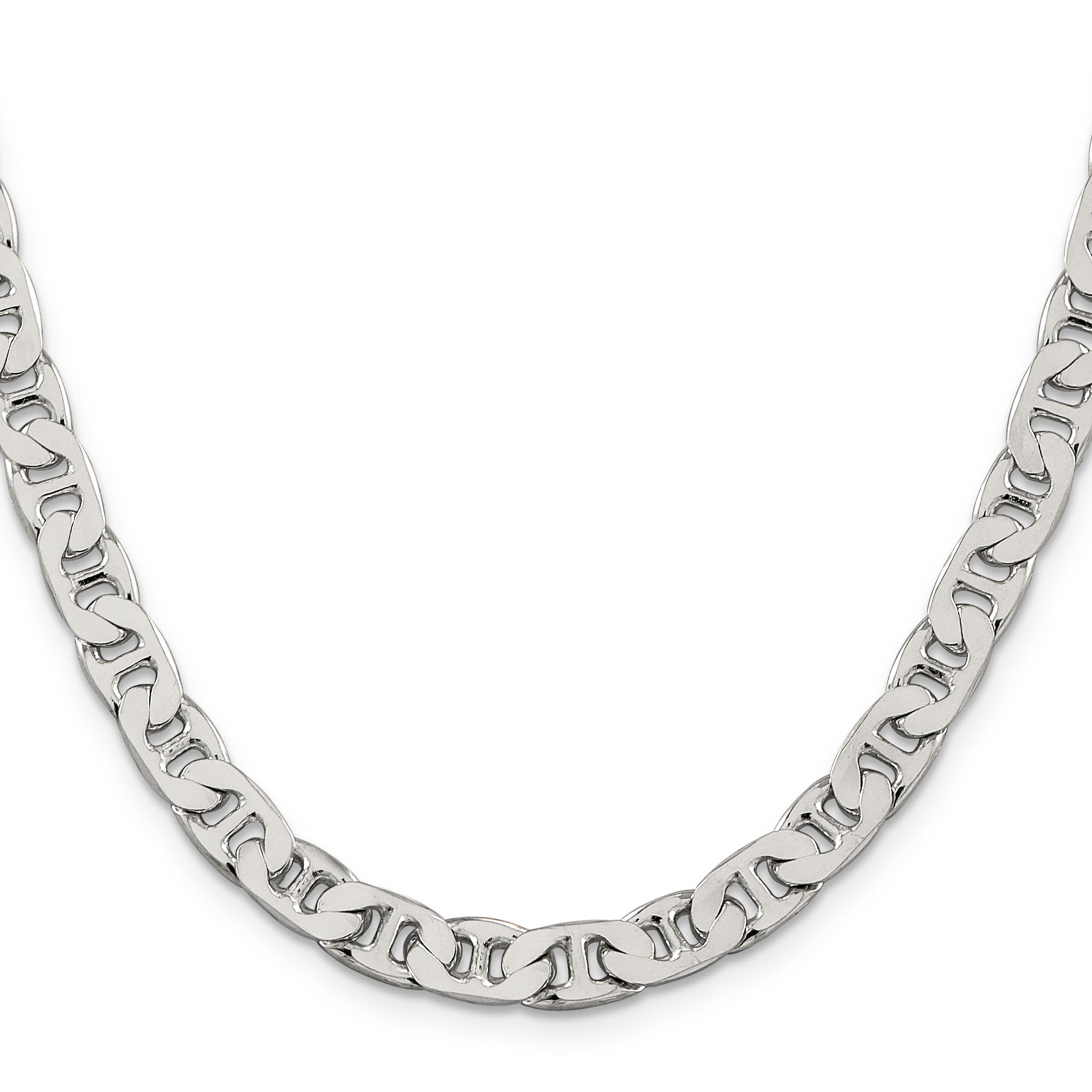 925 Sterling Silver 6.5mm Anchor Mariner Link Chain Necklace for Women - Dainty Nautical Jewelry Gift for Her - Perfect for Beach Vacations, Boat Parties & Summer Outfits