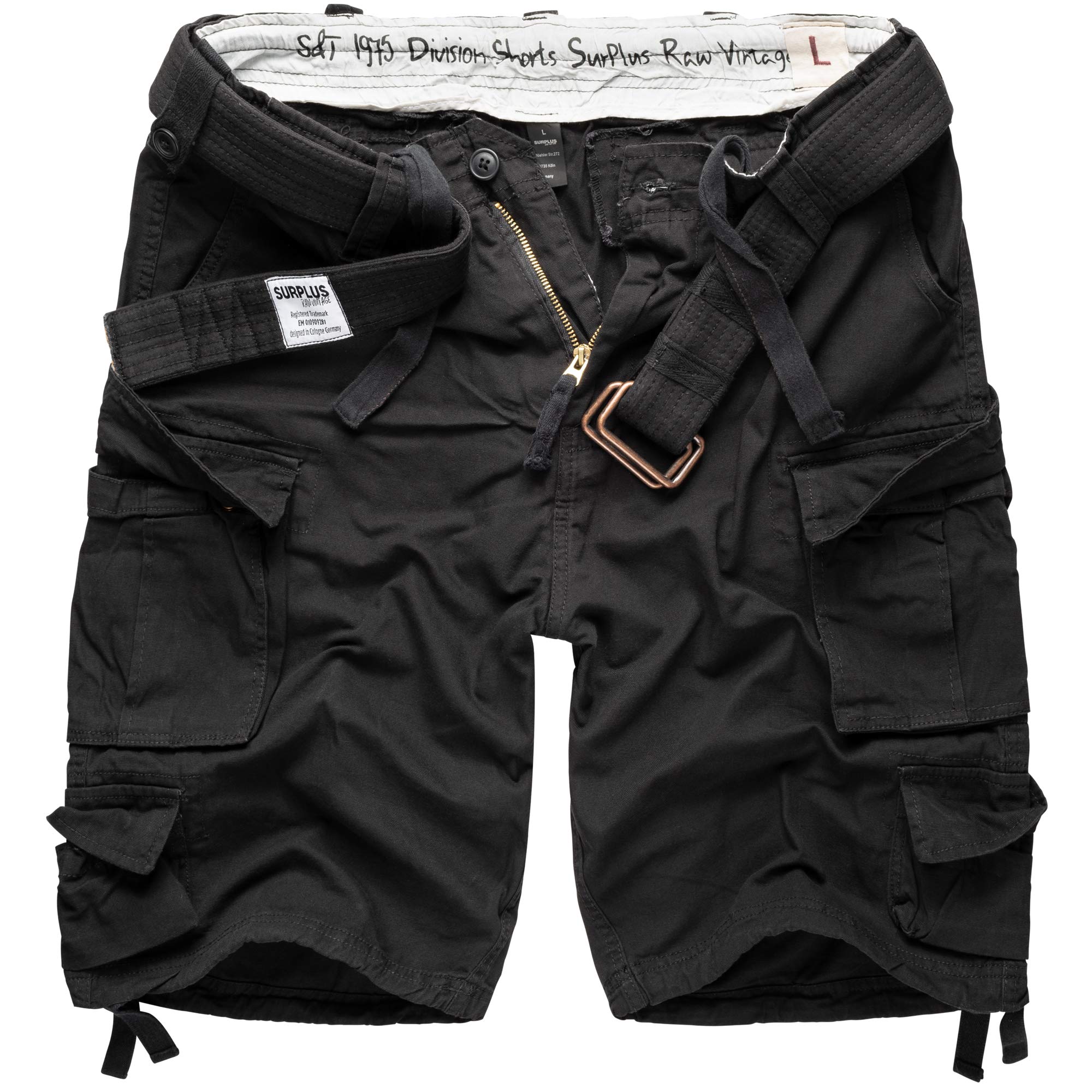 Surplus Division Men's Black Athletic Shorts - Lightweight, Comfortable & Durable for Running, Gym & Outdoor Activities