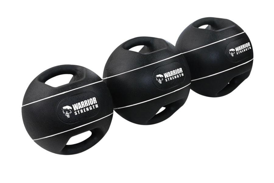 Warrior Dual Grip Medicine Ball - Premium Weighted Exercise Ball for Strength Training, CrossFit & Home Workouts - Perfect for Gym, Fitness & Rehabilitation Exercises