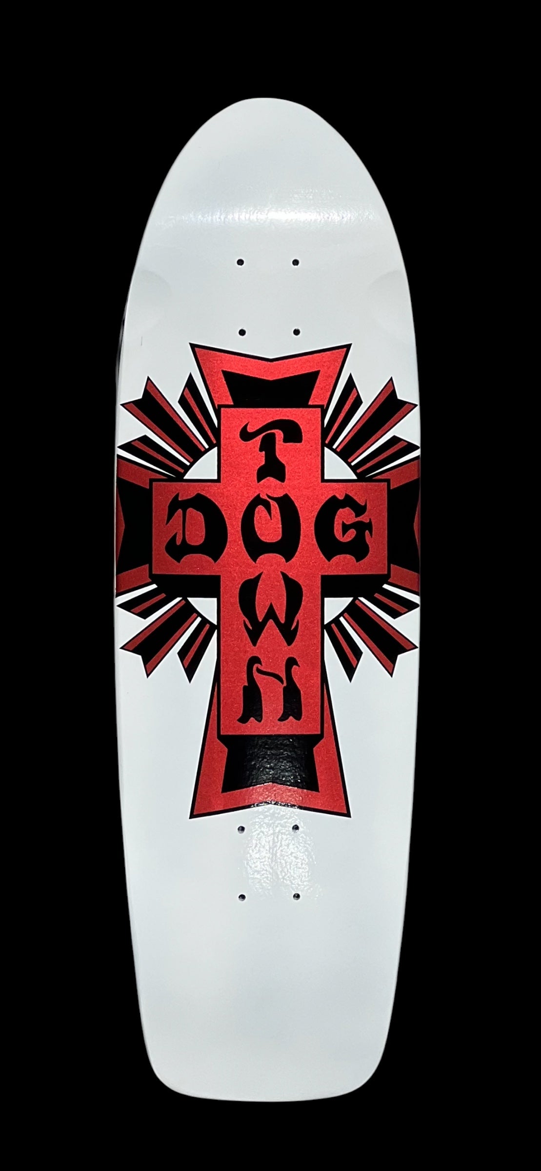 DogTown Red Cross 9-Inch Skateboard Deck with Red Foil DT Grip Tape - Perfect for Street Skating, Tricks, and Skate Park Riding