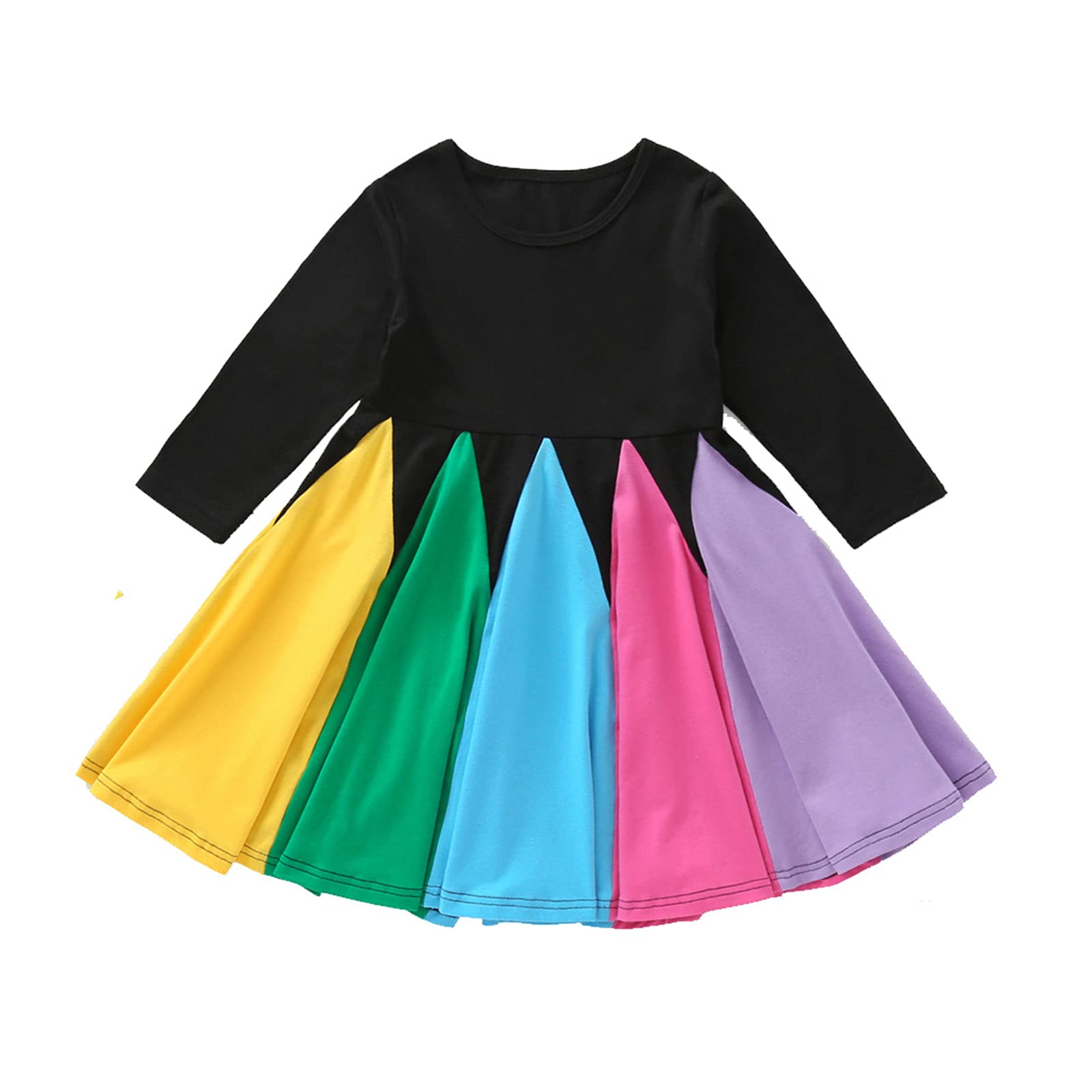 KISSOURBABY Girls Long Sleeve Cotton Casual Dress - Vintage Print Princess Dress for Toddler & Kids | Perfect for Birthday Parties, School, Holidays & Family Photos