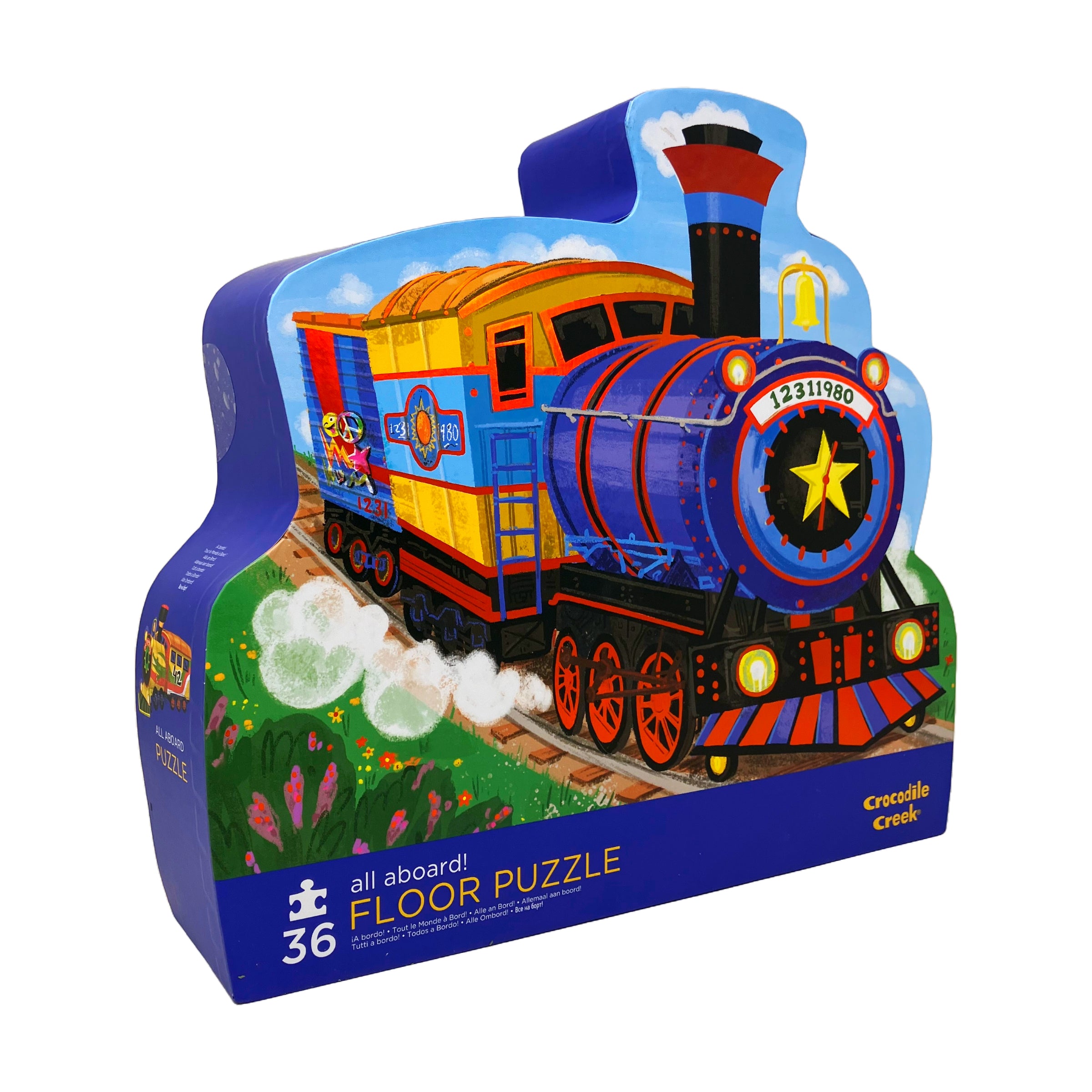 All Aboard! 36-Piece Vibrant Train Floor Puzzle for Kids - Fun Educational Toy for Toddlers & Preschoolers | Perfect for Playrooms, Classrooms & Birthday Gifts
