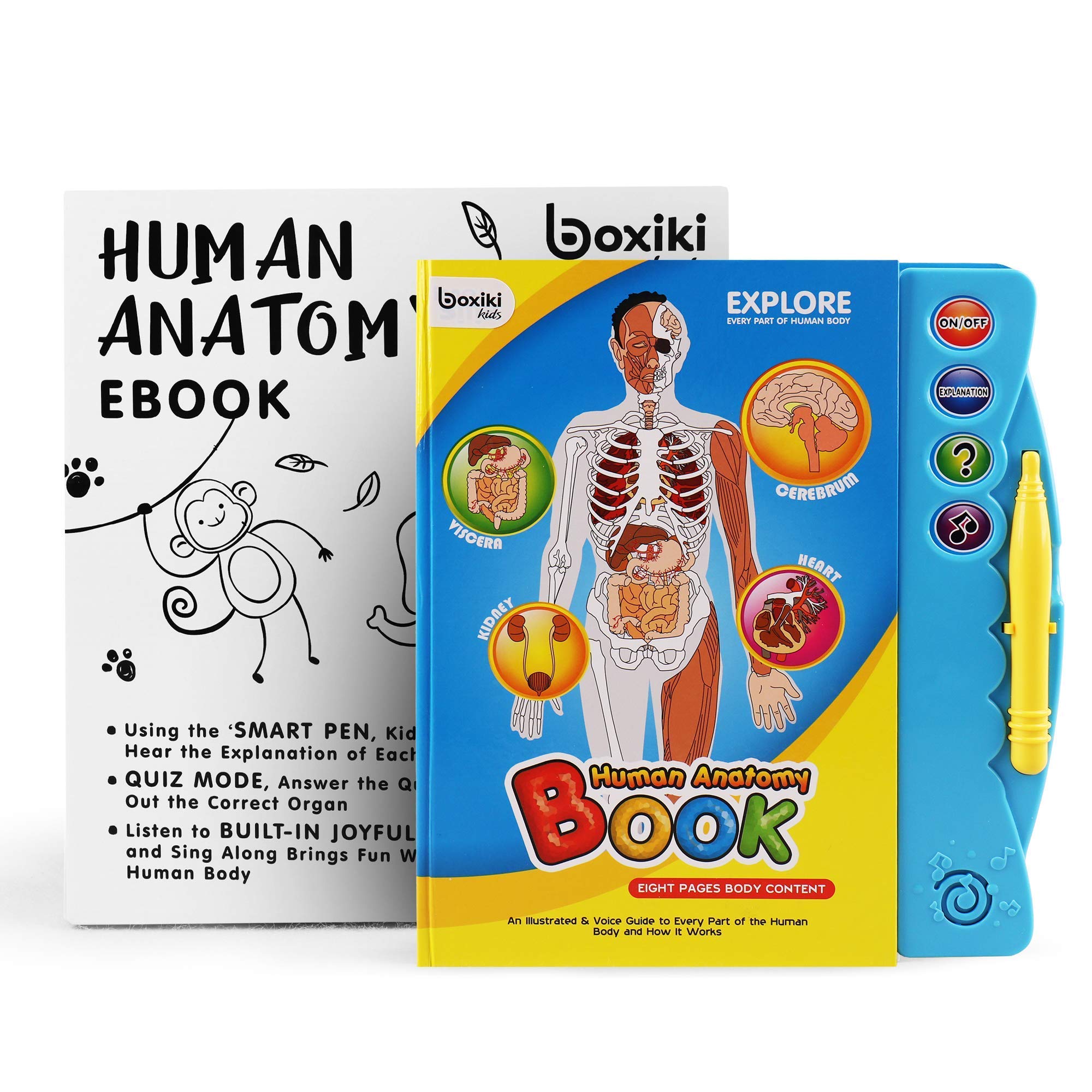 Boxiki Kids Human Body Book - Educational Science Activity Book for Ages 3+ | Perfect for Homeschool Learning & Preschool STEM Toys