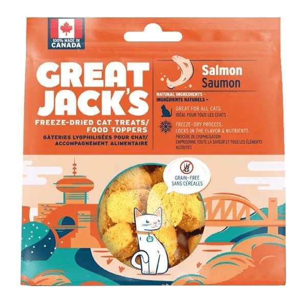 Premium Freeze-Dried Salmon Cat Treats & Food Toppers - All-Natural, Grain-Free, High-Protein Snack for Cats - Perfect for Training, Rewards & Mealtime Enhancement