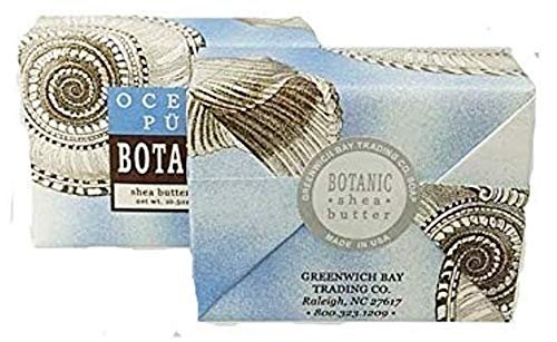 Greenwich Bay Trading Company 2-Pack 10.5 oz Shea Butter Soap Bars - Ocean Pur Scent | Natural Moisturizing Body Wash for Dry Skin | Perfect for Shower, Bath & Gift Giving