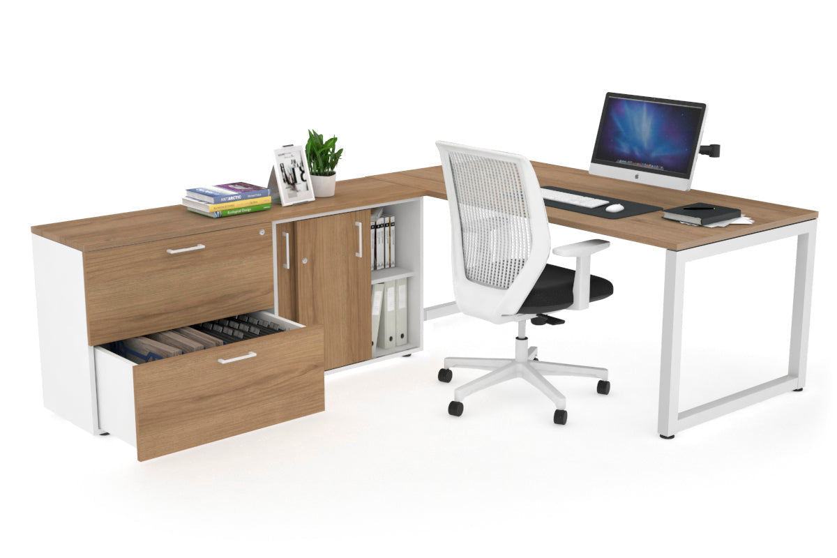 Quadro Loop Executive White Frame Office Chair [1800L x 700W] - Ergonomic Desk Chair for Home & Office Workspace