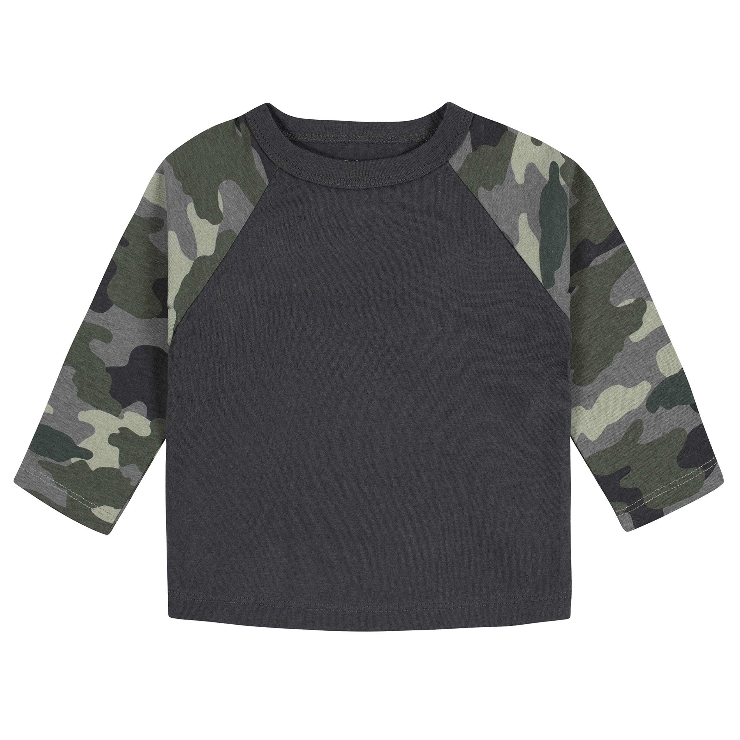 Gerber Baby Boys' 3-Pack Long Sleeve Baseball Tees - Soft Cotton Blend, Green & Gray, 0-3 Months - Perfect for Playtime, Outings & Photo Shoots
