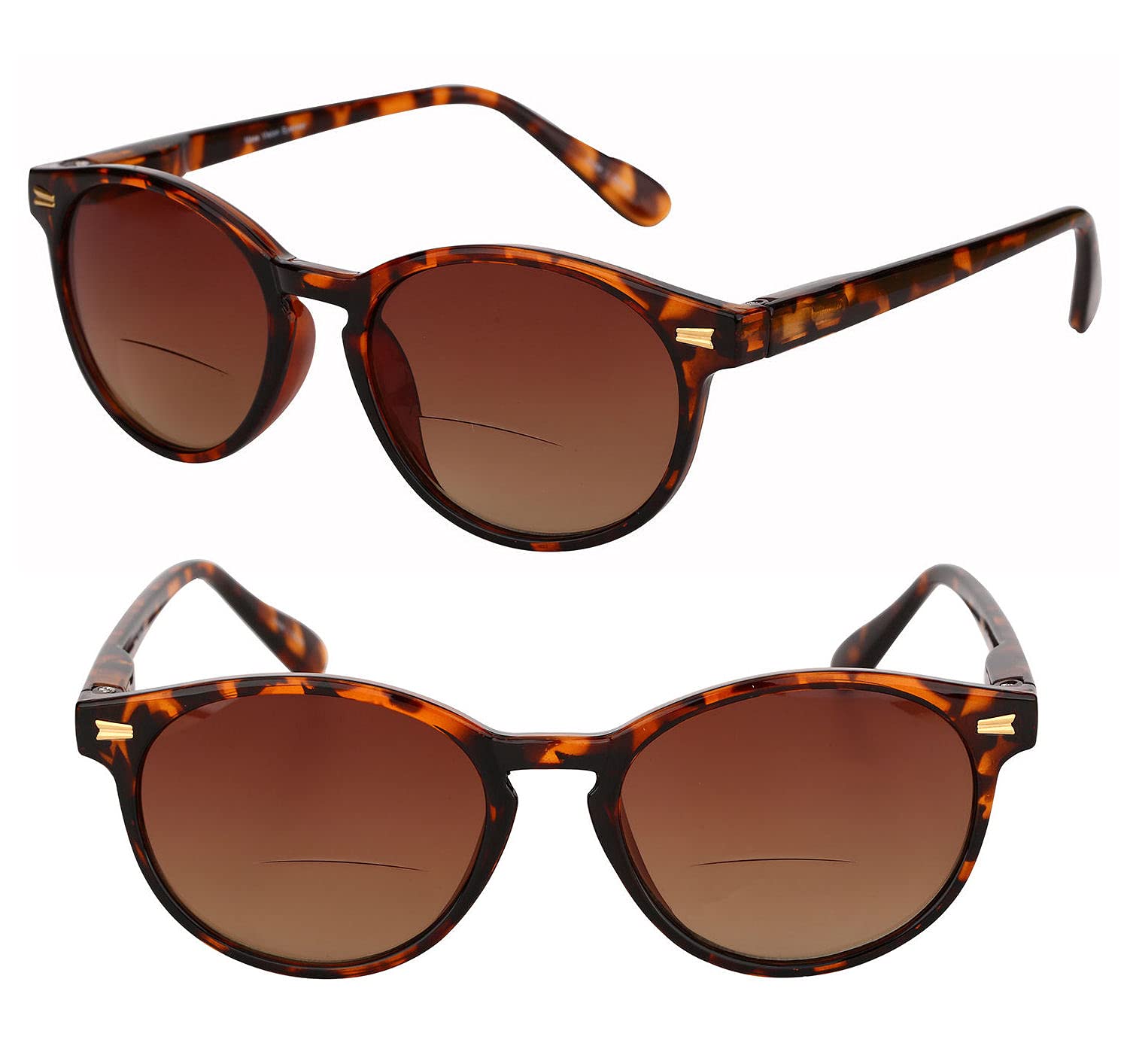 Polarized Bifocal Sunglasses for Women & Men - Round Full Frame Reading Glasses with UV Protection | Perfect for Driving, Fishing & Outdoor Activities