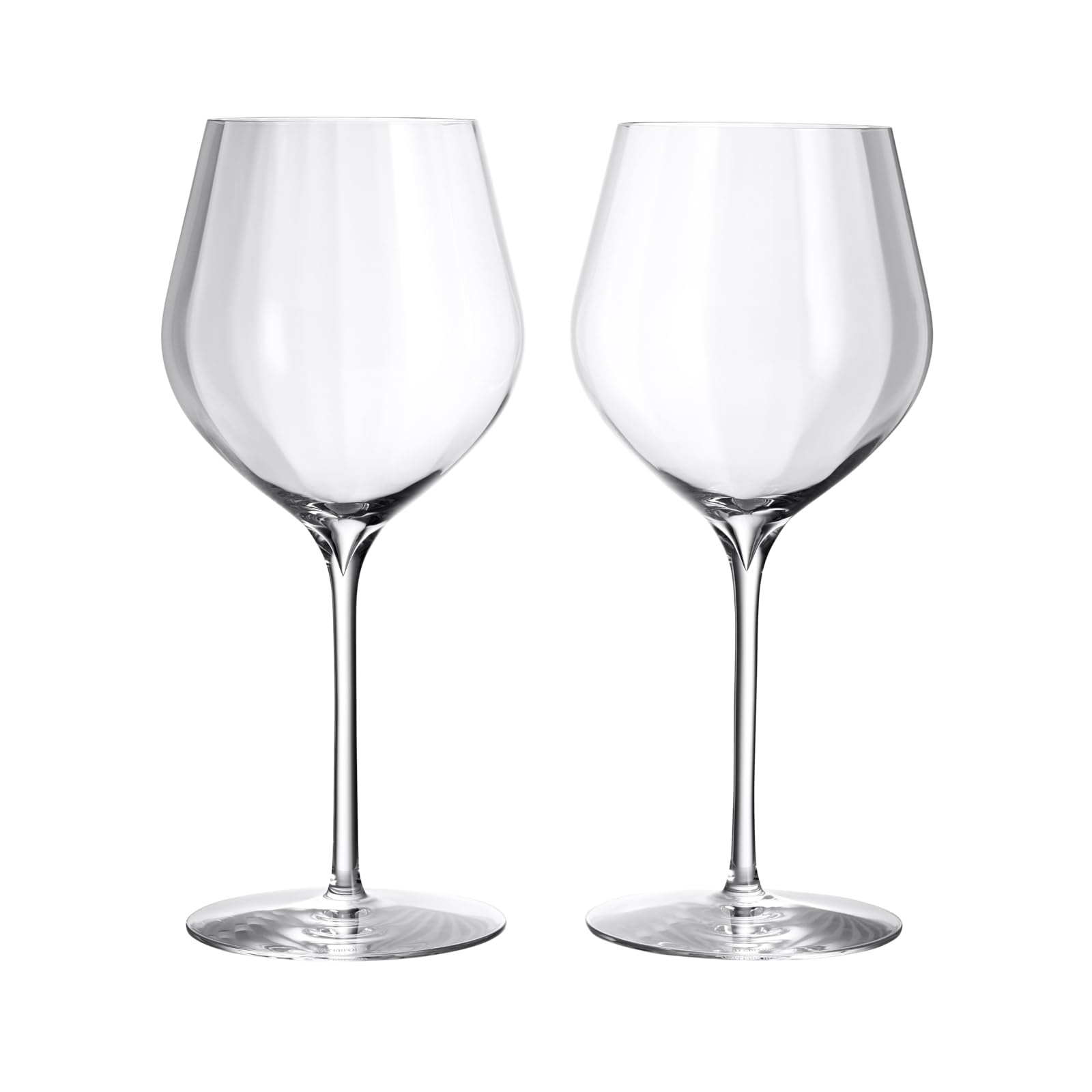 Premium Waterford Elegance Optic Red Wine Glasses - Set of 2 Crystal Stemware for Cabernet & Merlot - Perfect for Dinner Parties & Romantic Evenings