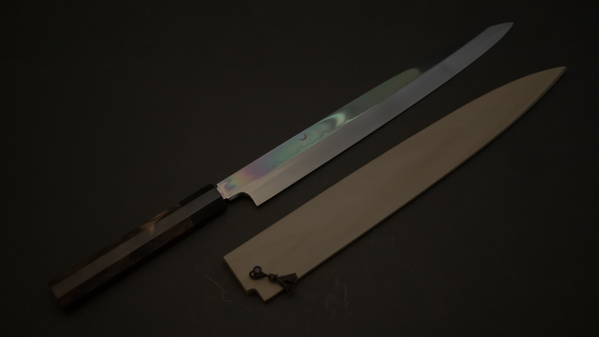 Premium Japanese Yanagiba Sushi Knife 300mm - Genkai Honyaki Sanbonsugi Blade with Shamuragi Handle - Perfect for Sushi Chefs & Japanese Cuisine Lovers