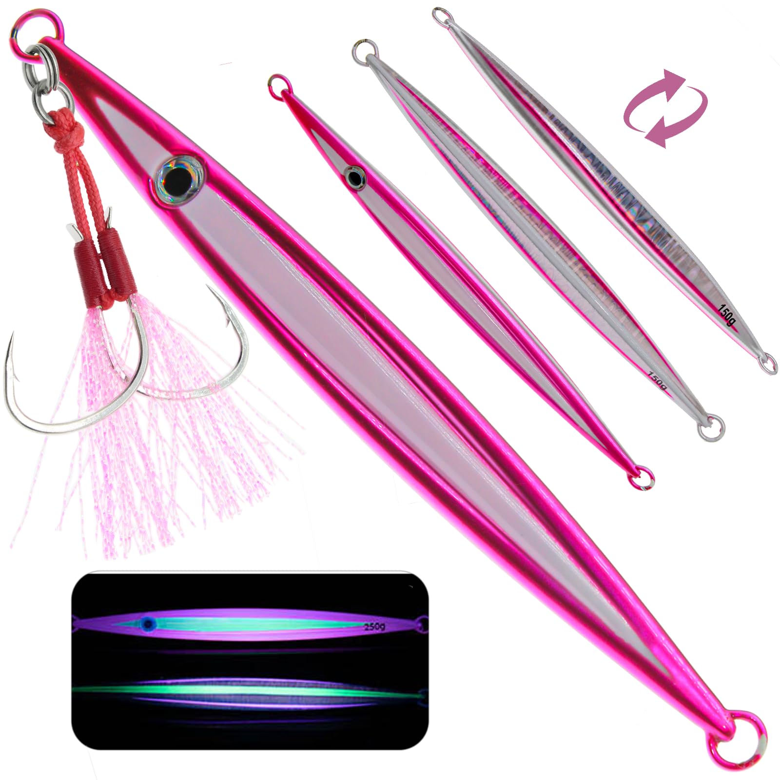 Saltwater Vertical Jigging Spoons – Premium Fishing Lures for Tuna, Grouper, Snapper & More (60g, 80g, 120g) – Ideal for Deep Sea Boat Fishing & Offshore Angling