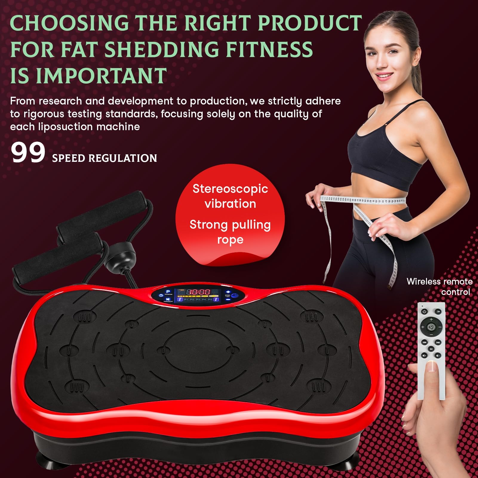 **Whole Body Vibration Plate Exercise Machine - Adjustable Speed, Resistance Bands & LED Touch Screen - Compact Home Gym Equipment for Weight Loss, Muscle Toning & Recovery - Perfect for Home Workouts, Fitness Training & Physical Therapy**