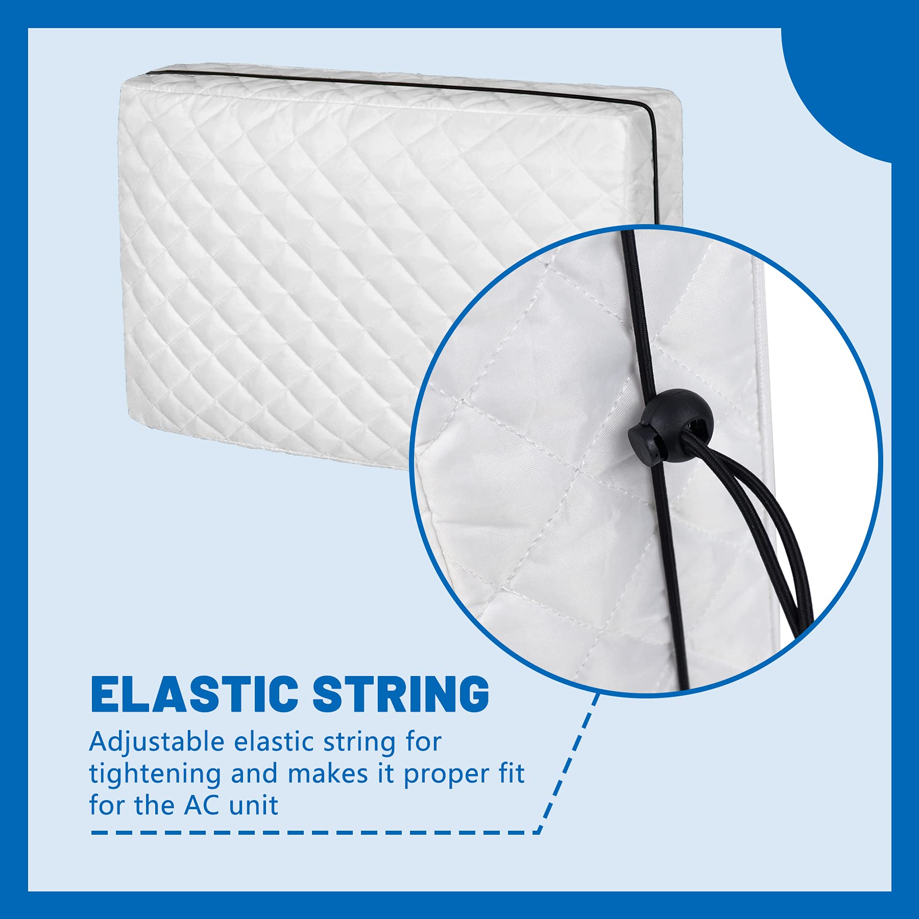 Air Jade Quilted Double Insulation Window AC Cover - White, Large 28 x 20 x 3.5 Inches (L x H x D) for Indoor Air Conditioner Unit - Perfect for Winter Protection & Energy Savings