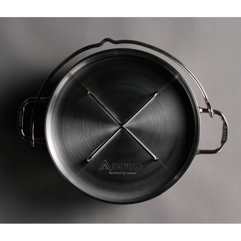SOTO ST-908 Stainless Steel Dutch Oven - No Seasoning Required, Dishwasher Safe with Cleaning Rack, High Heat Retention & Rust Resistant - Perfect for Outdoor Camping, Backpacking & Home Cooking