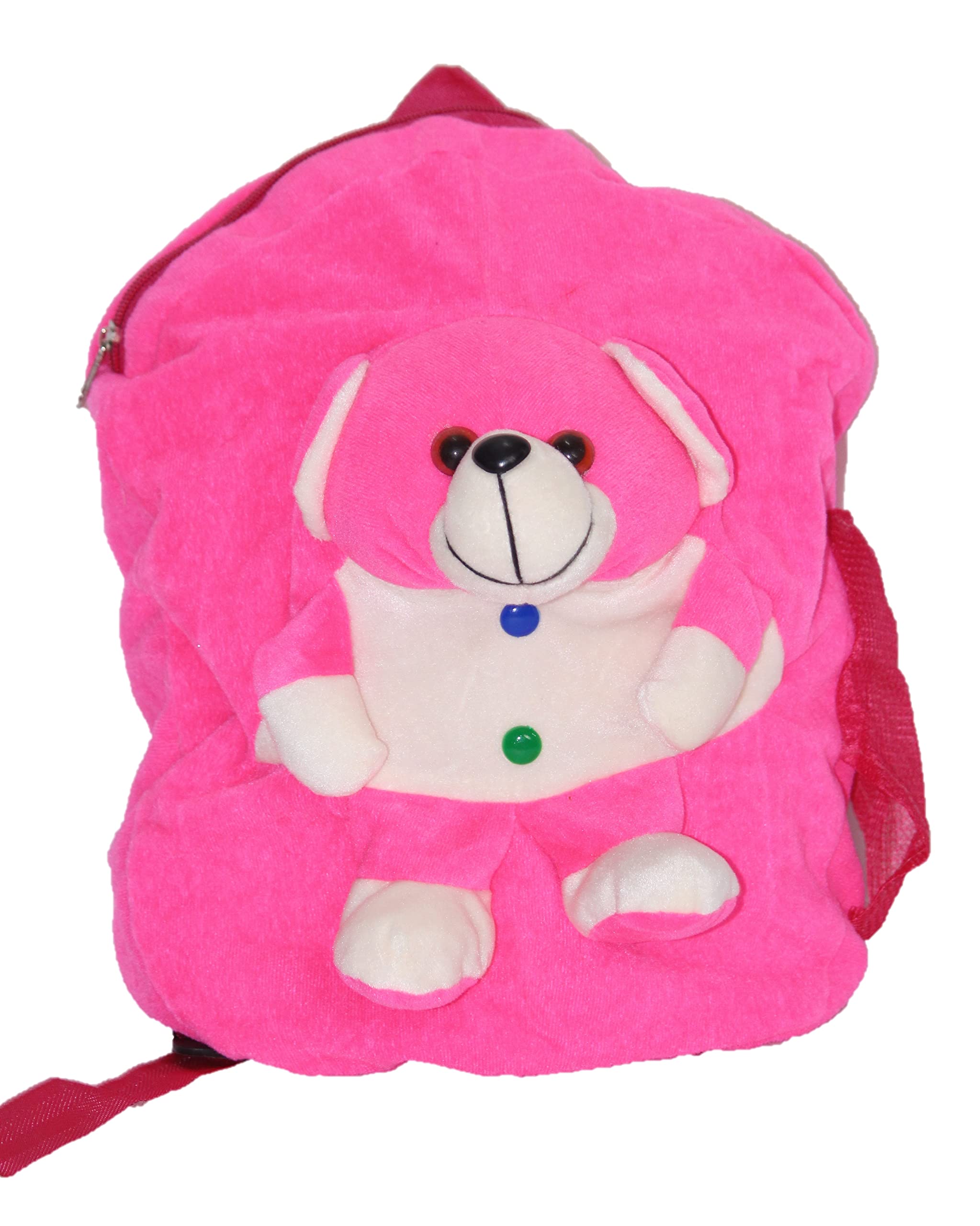 Soft Plush Kids' School Backpack - Velvet Cartoon Teddy Bear Design for Boys & Girls Ages 2-6 | Nursery, Picnic, Travel & Daily Use (Pink, Multi-Color) - Perfect for Preschool, Daycare & Family Outings