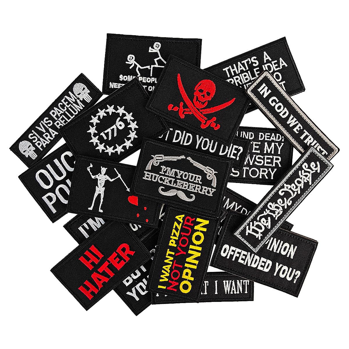 20 Pieces Tactical Morale Embroidery Patches - Military Funny Embroidered Appliques for Tactical Gear, Jackets & Backpacks - Perfect for Outdoor Adventures, Airsoft & Military Enthusiasts