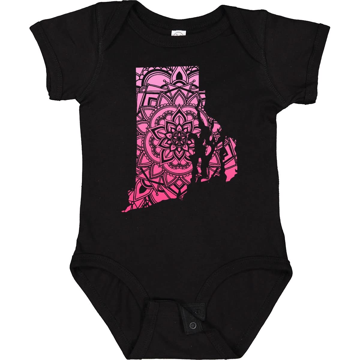 Inktastic Rhode Island Silhouette Mandala Baby Bodysuit - Soft Cotton Onesie for Newborns & Infants - Perfect for Family Outings, Photo Shoots & Gifts