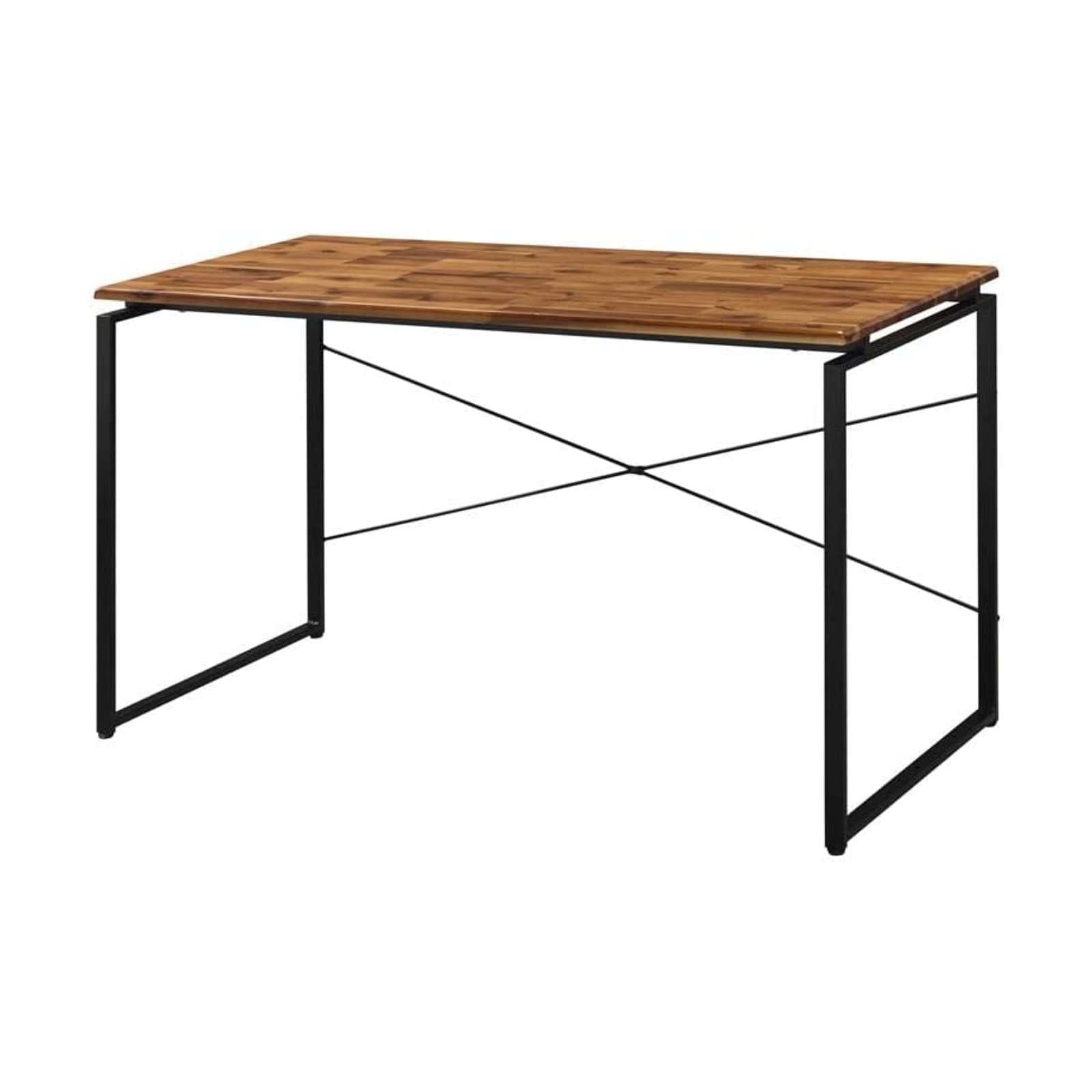 Acme Jurgen Oak & Black Wooden Rectangle Writing Desk - Perfect for Home Office, Study & Workspace