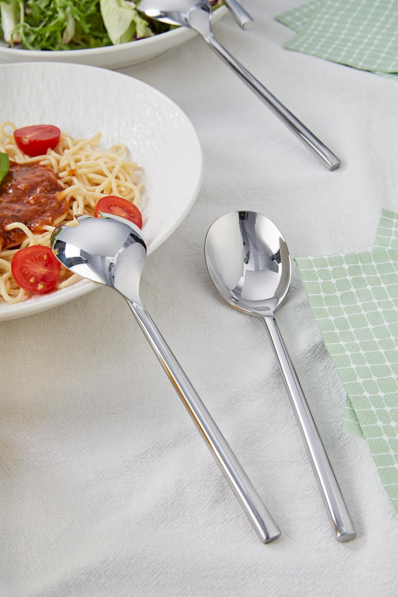 Premium Annova 6-Piece Stainless Steel Flatware Set - 3 Serving Forks & 3 Serving Spoons - 18/8 Forged Silverware for Dinner Parties, Catering & Formal Dining