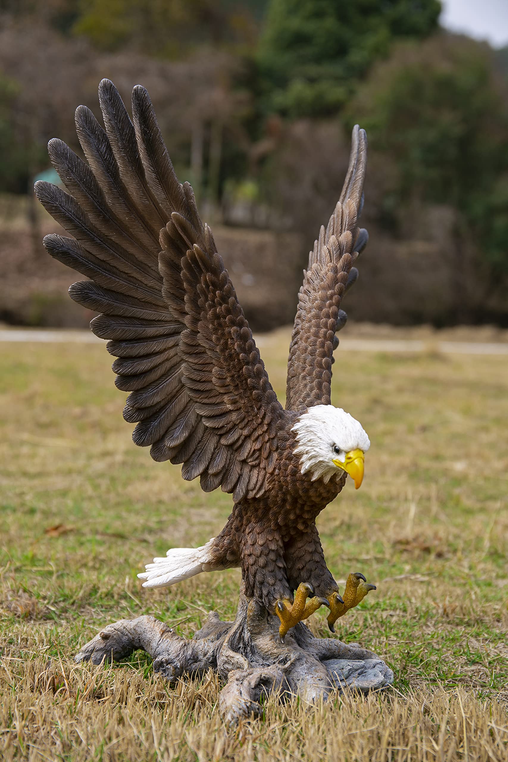 HiLine Gift Ltd. Flying Eagle Statue - 3.52 lb Bronze Eagle Sculpture, 11.42
