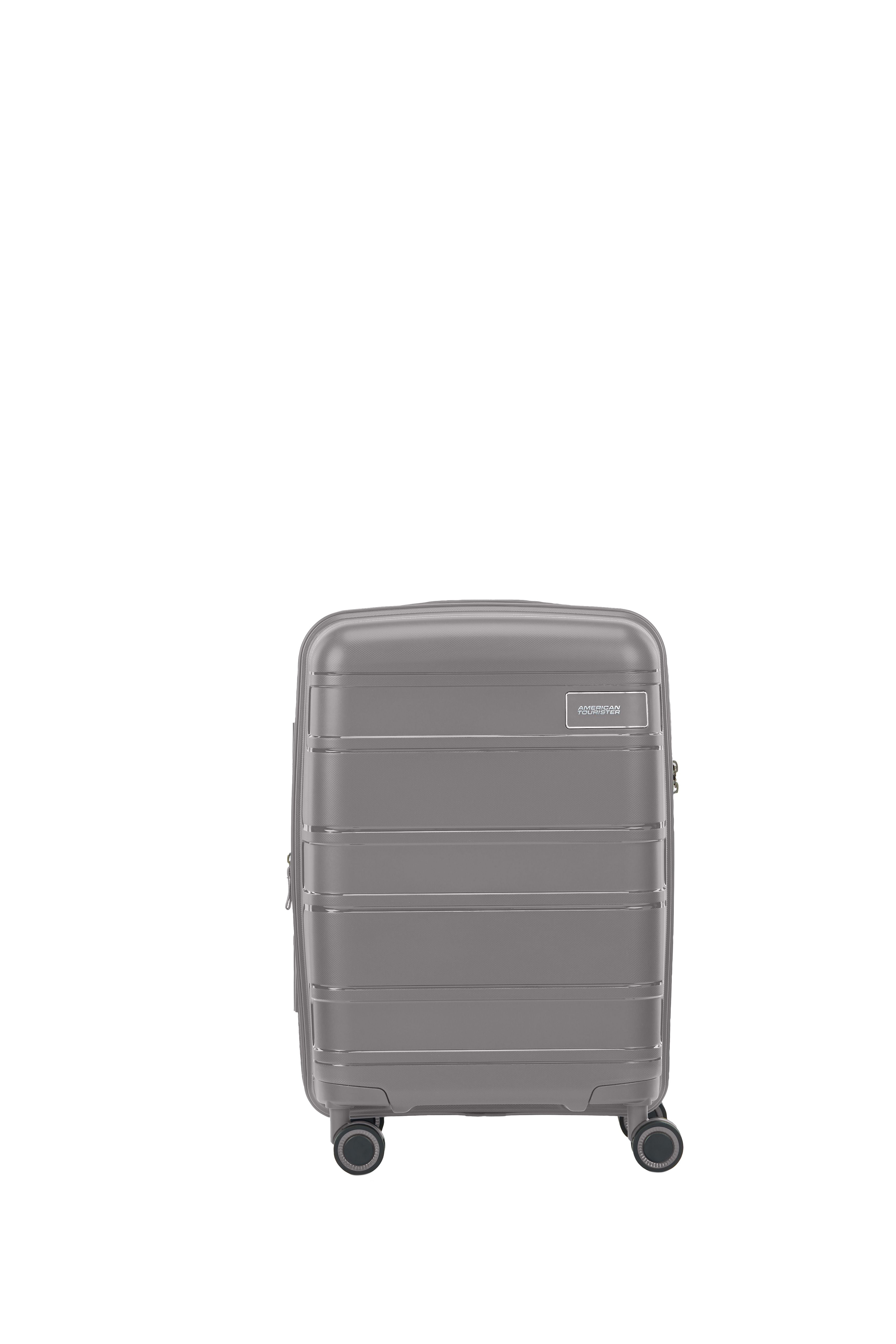 American Tourister Light Max 55cm Small Cabin Luggage - Mercury Grey Carry-On Suitcase for Business Travel & Weekend Getaways