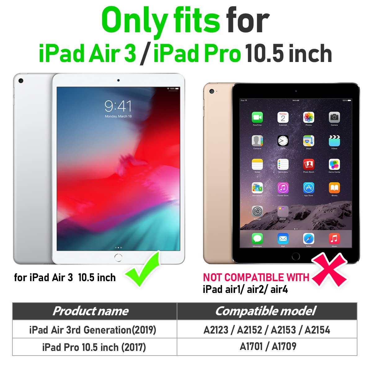 Heavy Duty iPad Air 3rd Gen Case & iPad Pro 10.5 Case with Kickstand, Anti-Slip Grip, Screen Protector & Adjustable Strap - Light Blue | Perfect for Work, Travel & Outdoor Use