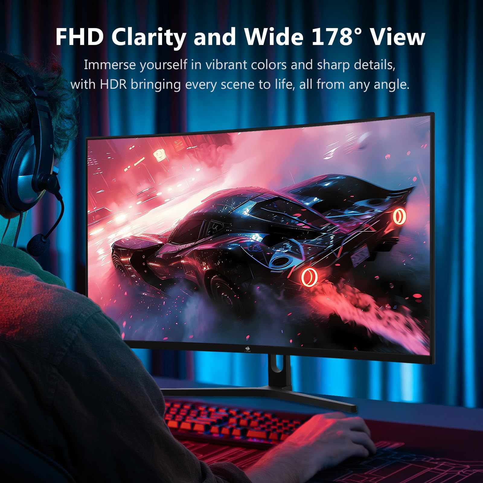 Z-Edge 32-inch Curved Gaming Monitor - Full HD 1920x1080, 240Hz Refresh Rate, 1ms Response Time, AMD FreeSync Premium, Frameless Design, DisplayPort & HDMI - Perfect for Competitive Gaming, Home Office, and Entertainment Setup