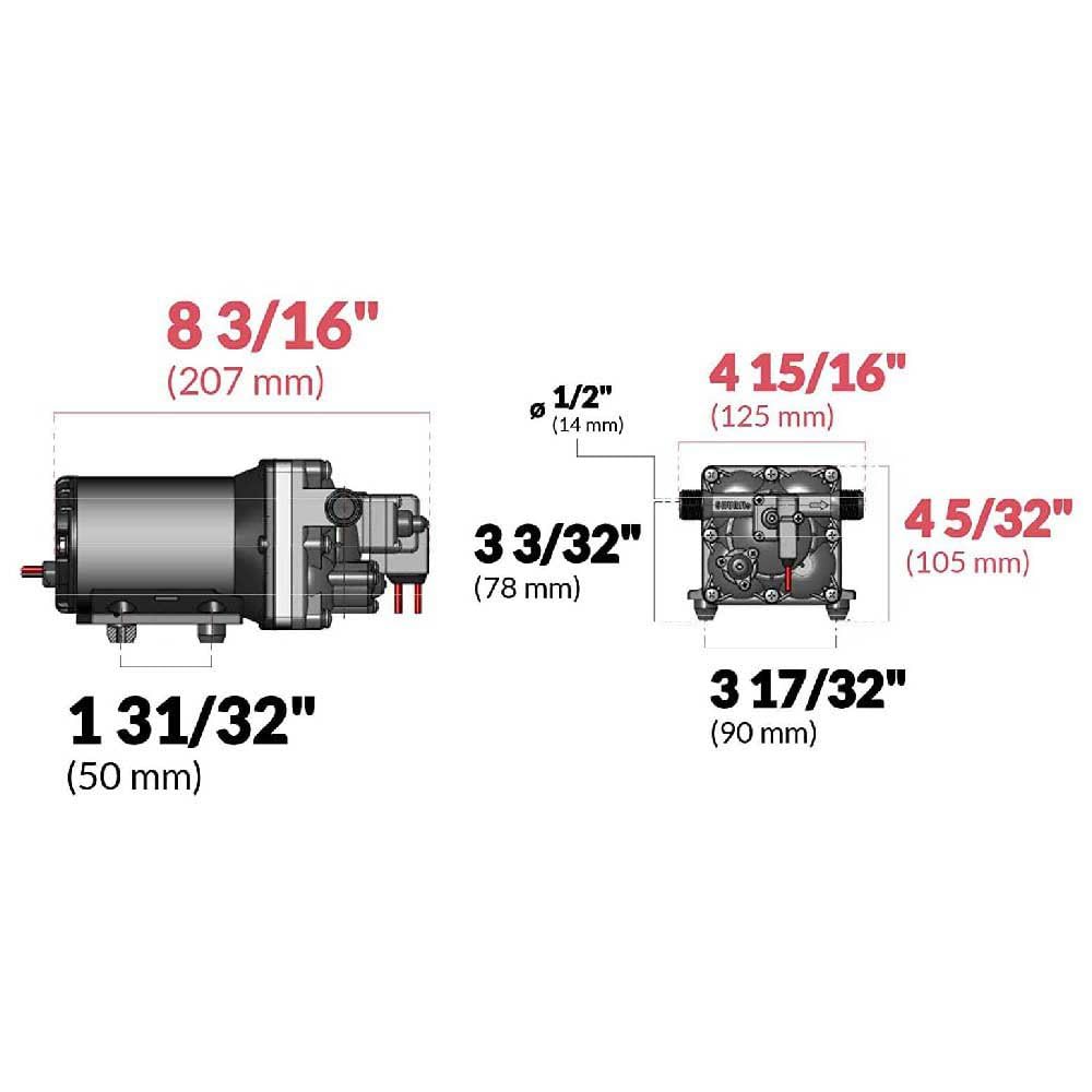 Shurflo by Pentair Aqua King II 12V Fresh Water Pump 3.0 GPM - Heavy Duty Marine & RV Water System for Boats, Campers, Off-Grid Living