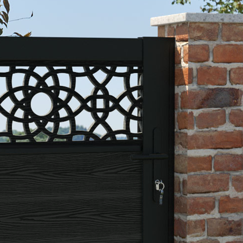 Classic Black Ambar Pedestrian Gate - Durable Outdoor Walkway Gate for Garden, Yard, and Driveway Entrance