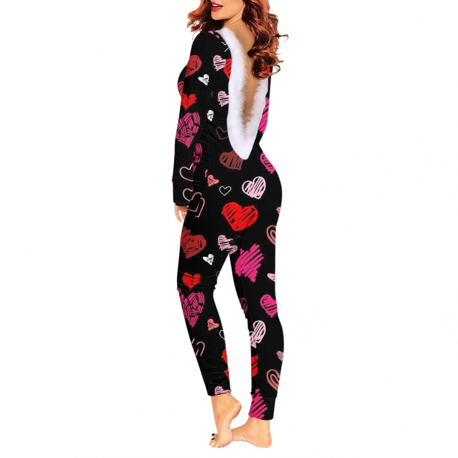 Sparkly Women's Jumpsuit | One-Piece Pajama Set | Christmas Ugly Sweater Pajamas for Women | Cozy Holiday Sleepwear | Perfect for Christmas Parties & Family Gatherings