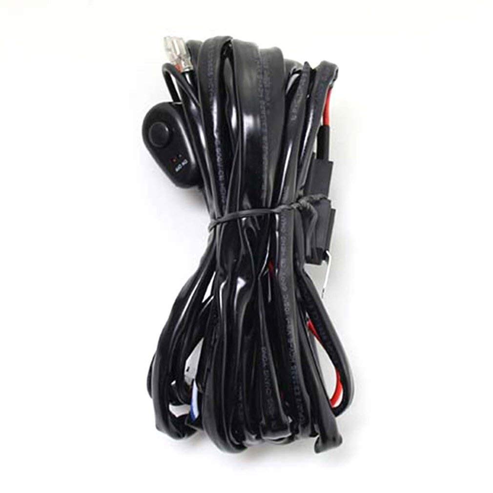 Universal 12V 40A Car Fog Light Wiring Harness Kit with Fuse & Relay Switch - Compatible with LED Work Lights & Driving Light Bars - Perfect for Off-Road, Truck & SUV Lighting Upgrades