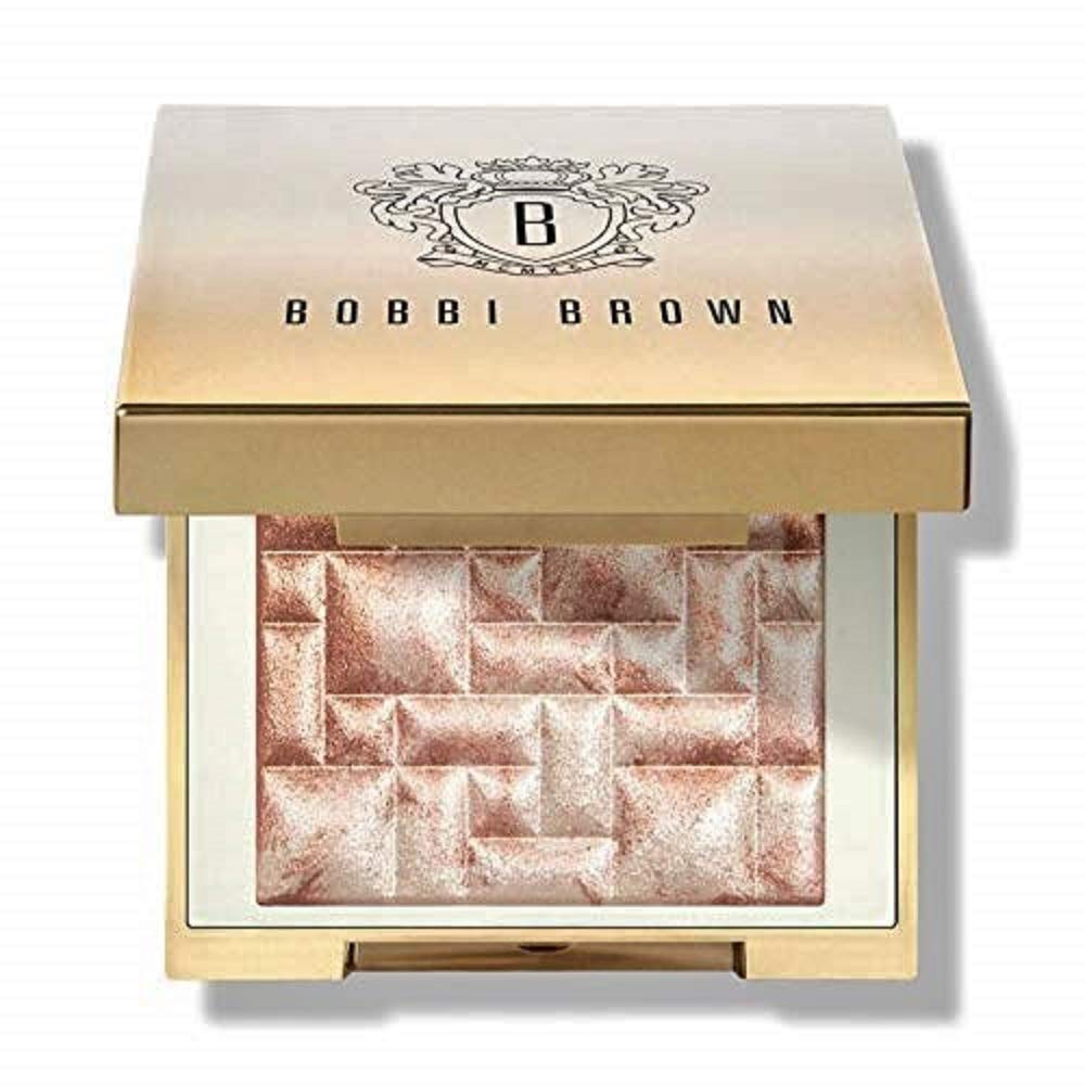 Bobbi Brown Mini Highlighting Pressed Powder - Pink Glow 0.14 oz | Travel Size Makeup | Shimmering Highlighter for Cheekbones & Face | Perfect for On-the-Go Touch Ups & Everyday Glow