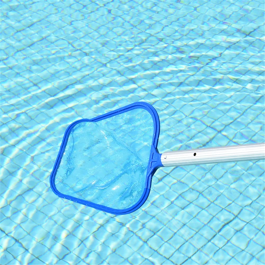 IOLMNG Professional Leaf Rake Mesh Frame Net Skimmer Cleaner for Swimming Pool, Spa, and Pond Maintenance with Telescopic Pole