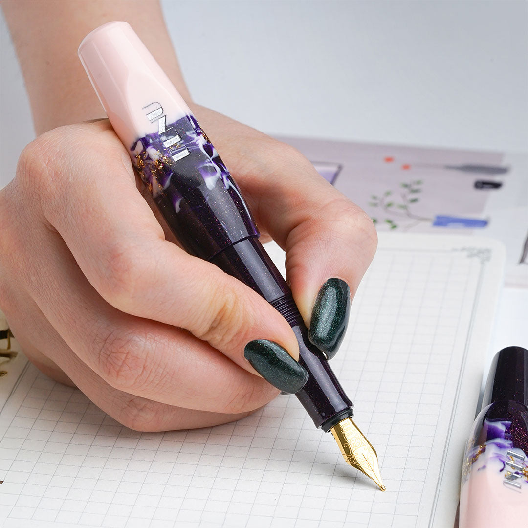 Benu Pixie Pocket Fountain Pen - Elegant Plum Cream Color, Compact & Portable for Everyday Writing, Journaling, and Note-Taking